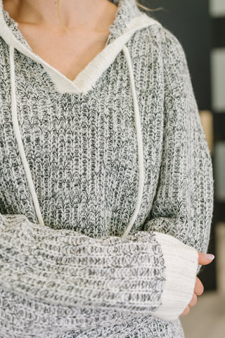 Who Can Live Without it Textured Split Neck Pullover