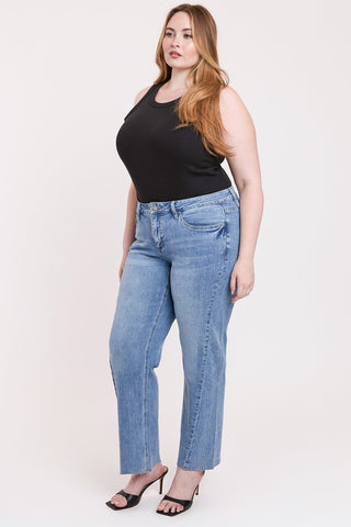 Women's Plus Luxe Wide Leg Jeans with Raw Hem