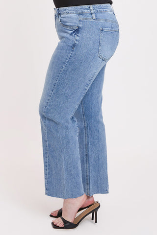 Women's Plus Luxe Wide Leg Jeans with Raw Hem