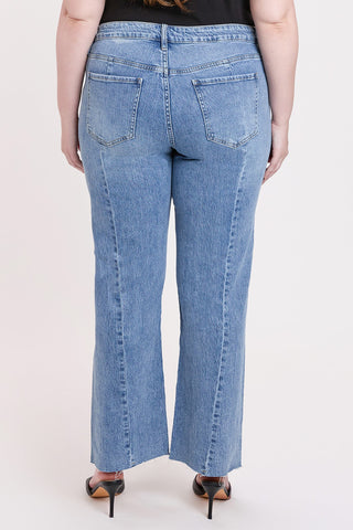 Women's Plus Luxe Wide Leg Jeans with Raw Hem