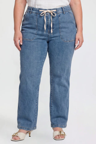 Women's Tie Front Wide Leg Jeans
