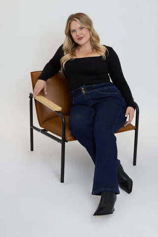 Women's Plus 3-Button Bootcut Jeans