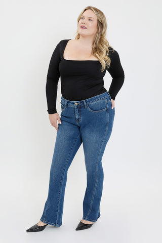 Women's Plus Curve Seam Flare Jeans