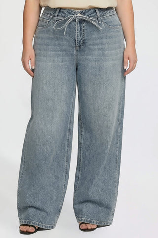 Women's Plus Luxe Wide Leg Tie Front Jeans