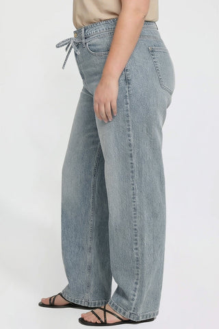 Women's Plus Luxe Wide Leg Tie Front Jeans