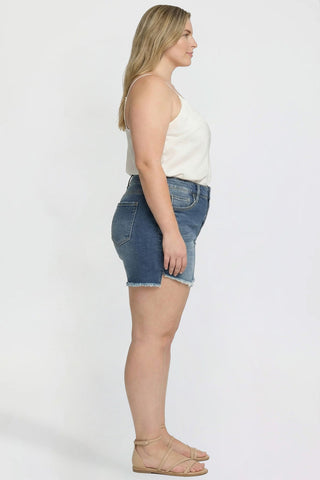 Women's Plus Premium Stretch Fray Hem Shorts