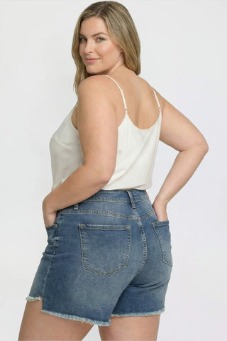 Women's Plus Premium Stretch Fray Hem Shorts
