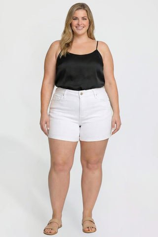 Women's Plus Premium Stretch Fold-Over Cuff Shorts