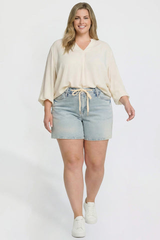 Women's Plus Luxe Tie Front Shorts