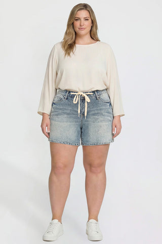 Women's Plus Luxe Tie Front Shorts