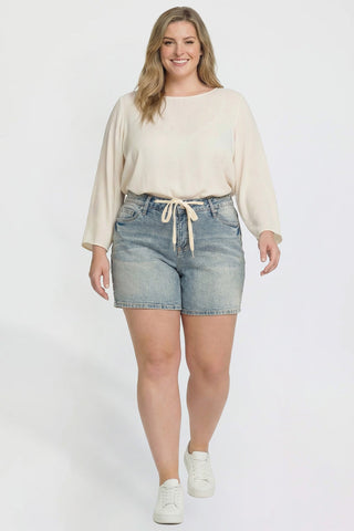 Women's Plus Luxe Tie Front Shorts
