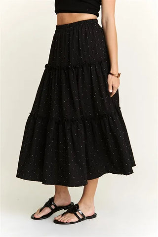 ADORA Rhinestone Accent Tiered Skirt