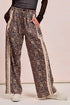 BiBi Leopard Printed Track Pants with Side Contrast Lace