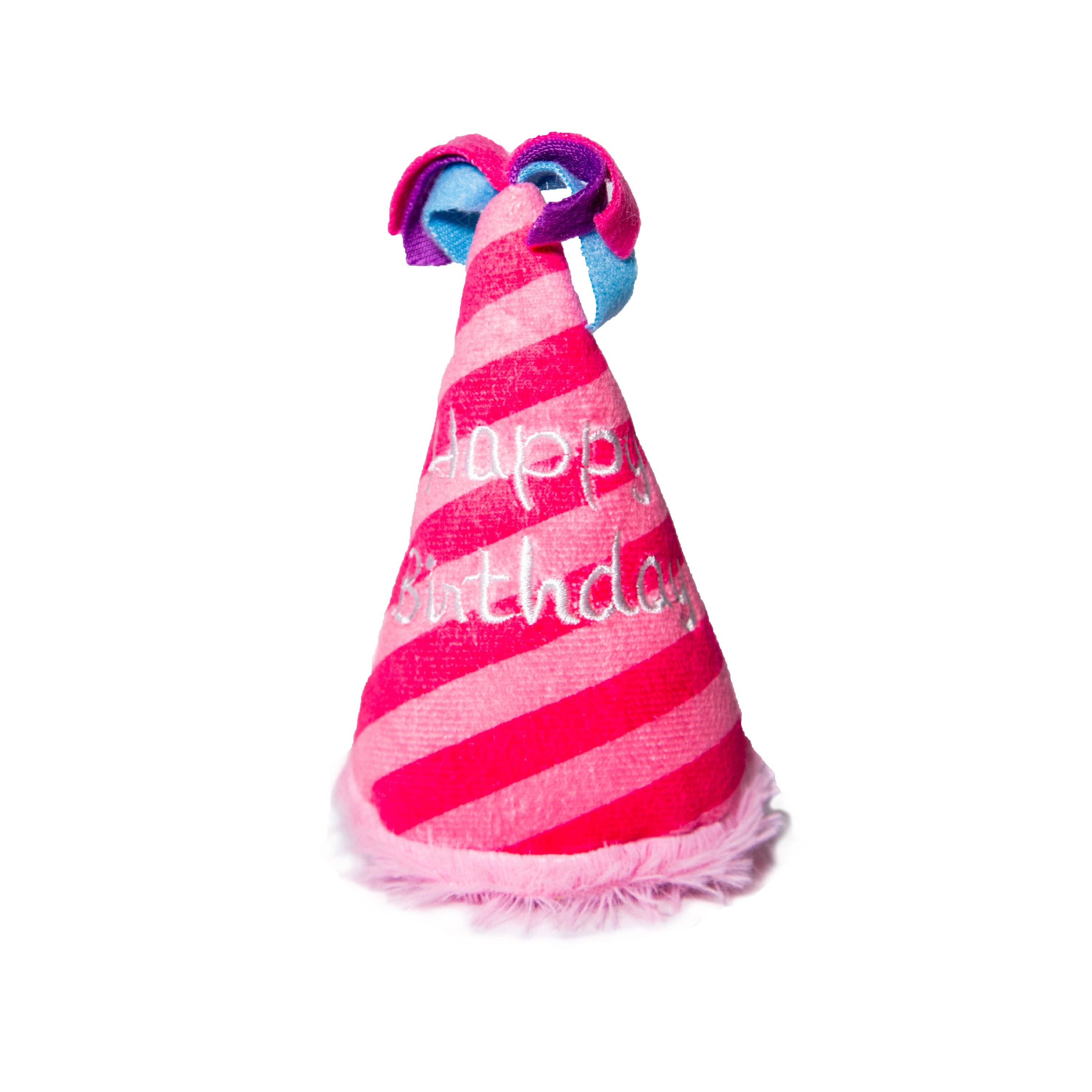 Pink Birthday Hat Dog Toy