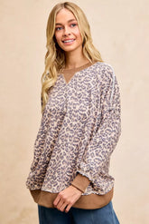 BiBi Leopard Printed French Terry Sweatshirt