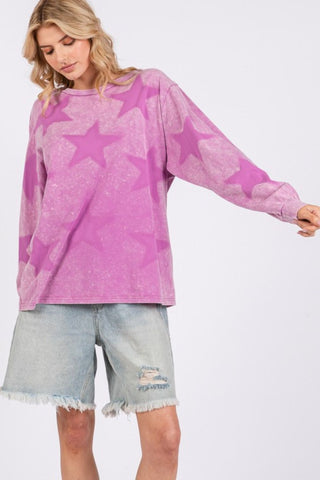 Shirts & Tops SAGE + FIG Mineral Wash Star Pattern T-Shirt