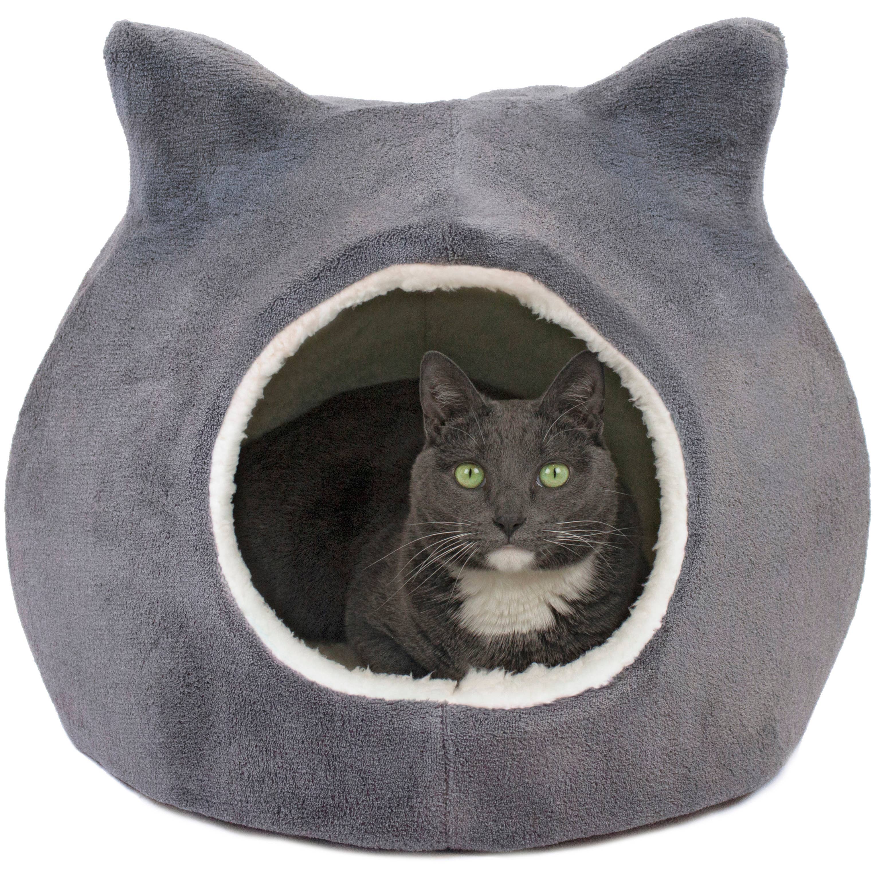 Precious Tails Fleece Cat Ears Pet Dome