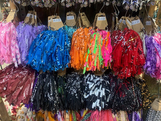 Bandana Fringe Fabric Statement Earrings