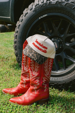 Hat 'Merican Mamacita - Leopard Vintage Trucker Hat