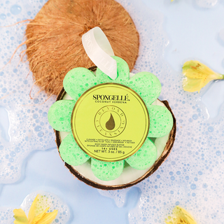 Body Wash Infused Buffer Coconut Verbena | Wild Flower Bath Sponge