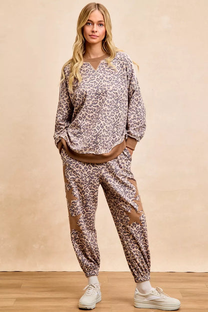 BiBi Leopard Printed French Terry Sweatshirt