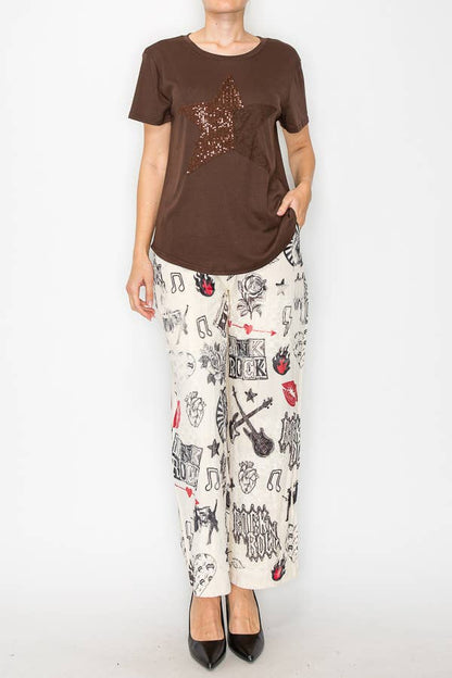Lace Patchwork Pants With Elastic Drawstring - 4703 RNR