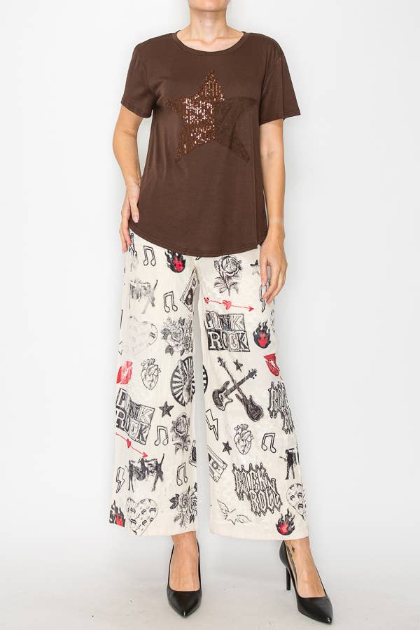 Lace Patchwork Pants With Elastic Drawstring - 4703 RNR