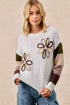 BiBi Flower Color Block Sweater