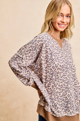 BiBi Leopard Printed French Terry Sweatshirt