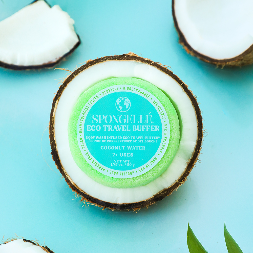 Body Wash Infused Buffer Coconut Water | Eco Travel Buffer