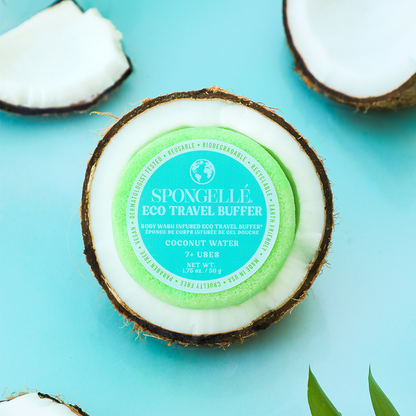 Body Wash Infused Buffer Coconut Water | Eco Travel Buffer