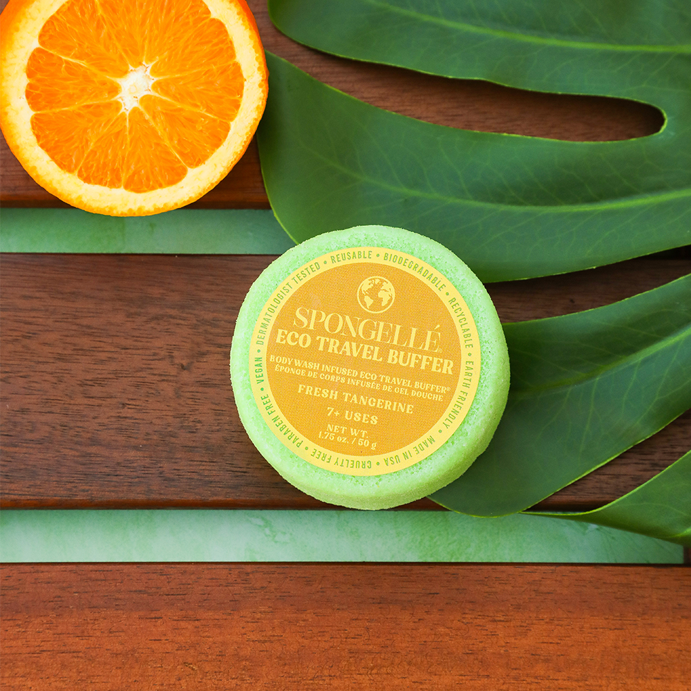 Body Wash Infused Buffer Fresh Tangerine | Eco Travel Buffer