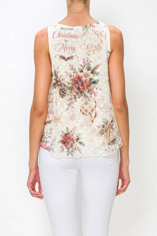 Origami - Romantic Lace Poinsettia Tank