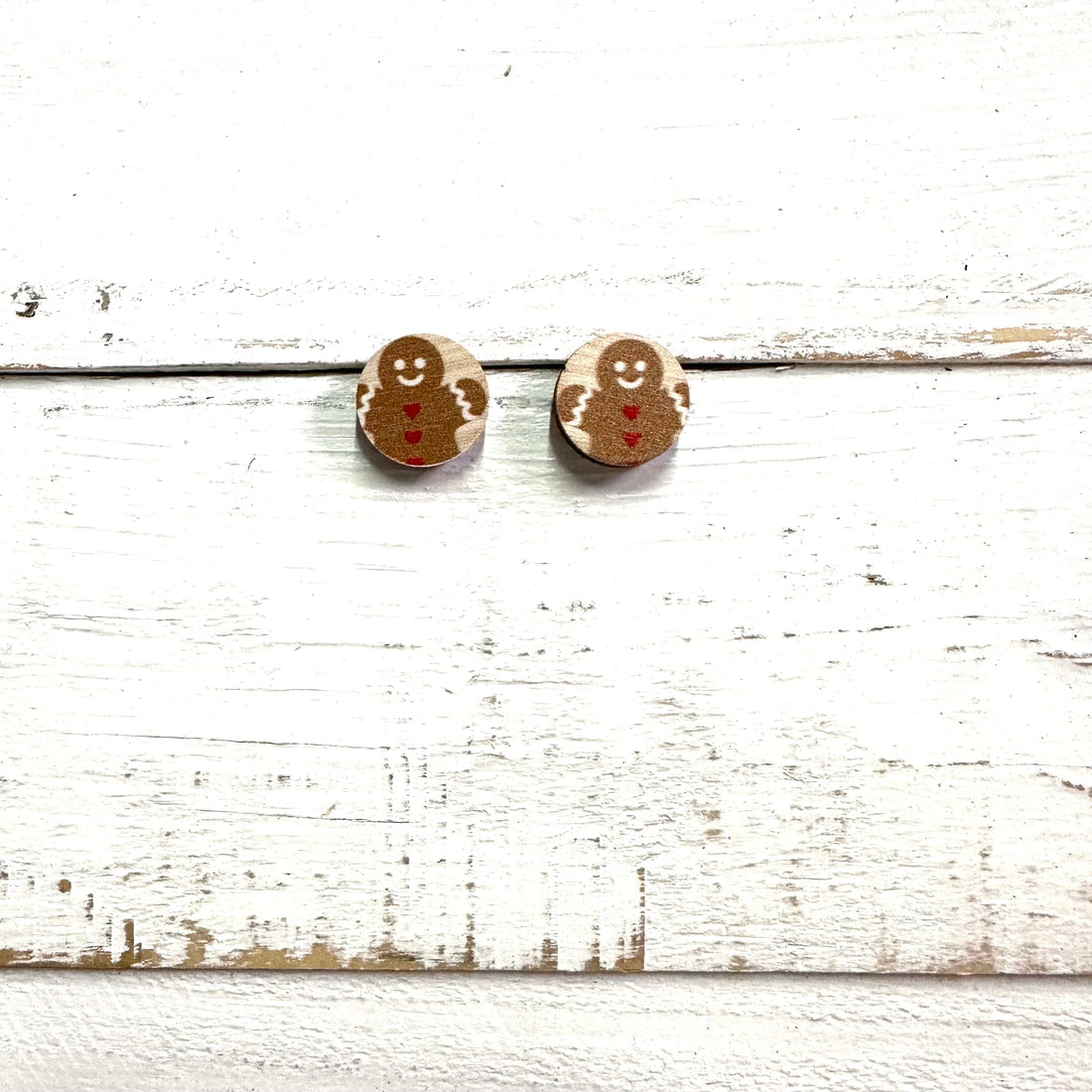 Festive Gingerbread Christmas Stud Earrings