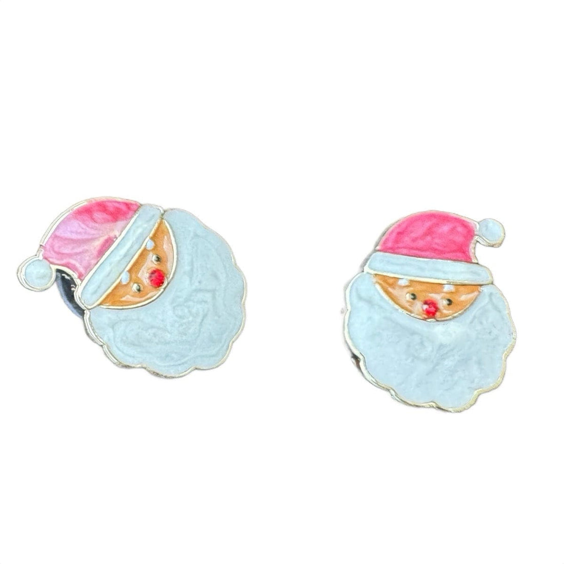 Pink Santa Christmas Stud Earrings