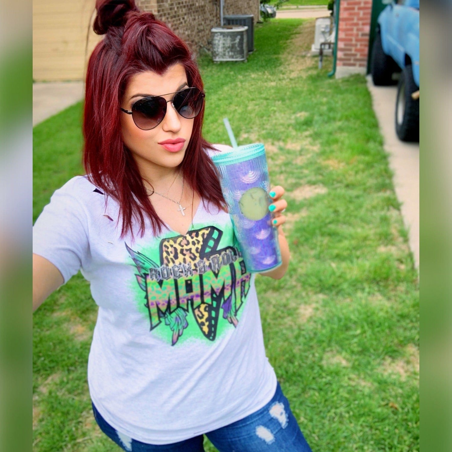 Rock &amp; Roll Leopard Mama Graphic Tee
