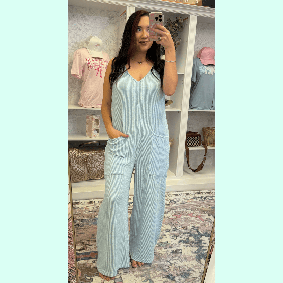 Simply Southern Ice Blue Jumpsuit