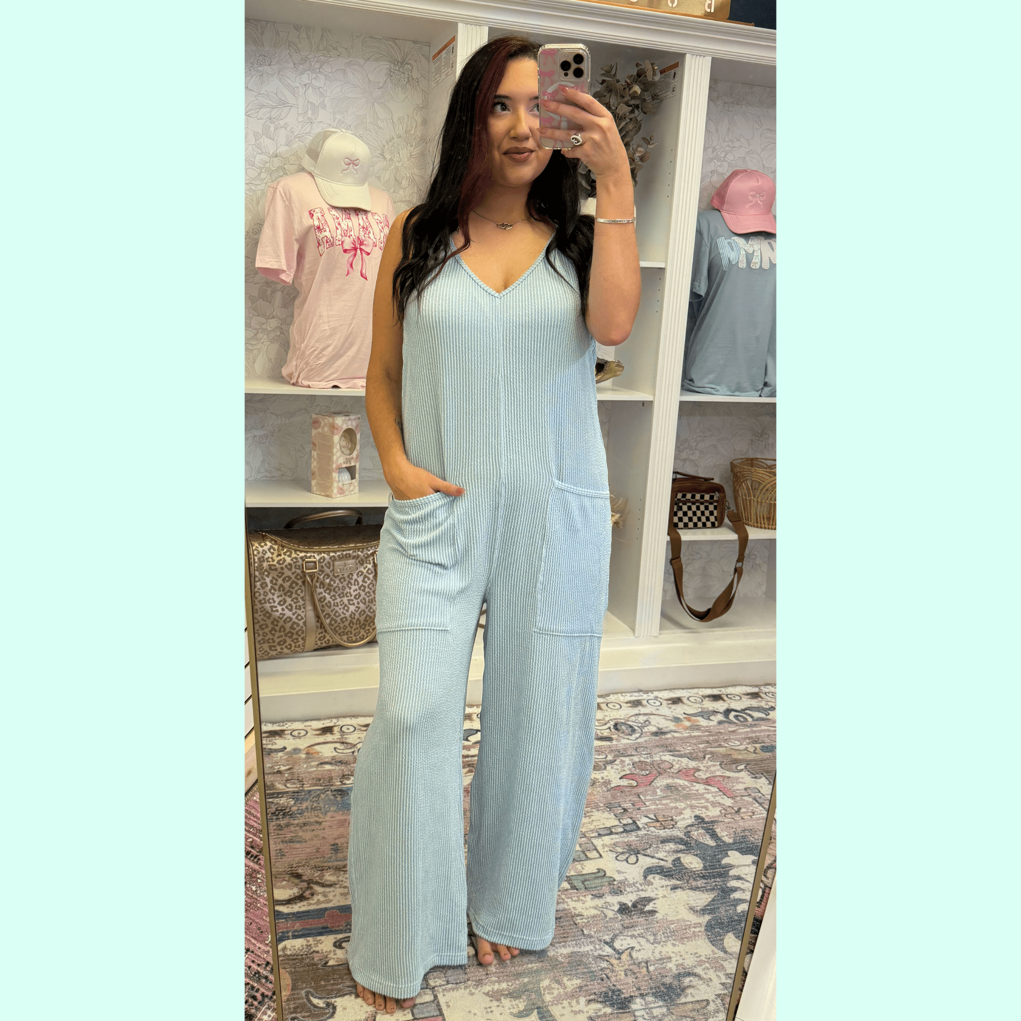 Simply Southern Ice Blue Jumpsuit