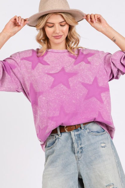 SAGE + FIG Mineral Wash Star Pattern T-Shirt