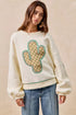 BiBi Cactus Embroidered Fleece Sweatshirt
