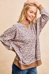 BiBi Leopard Printed French Terry Sweatshirt