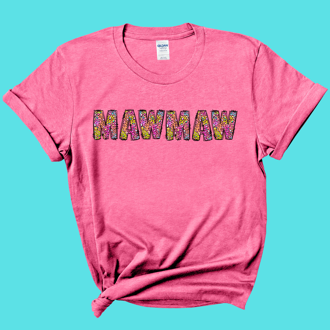 Apparel &amp; Accessories &gt; Clothing &gt; Shirts &amp; Tops MawMaw Rainbow Leopard Graphic Tee