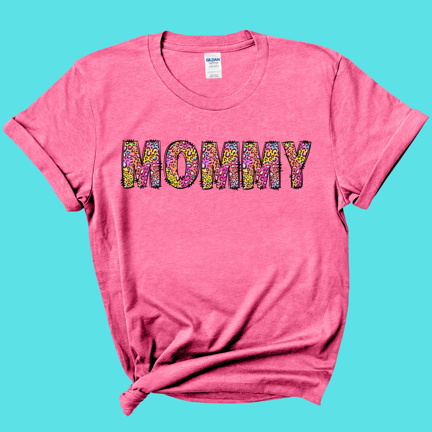 Apparel &amp; Accessories &gt; Clothing &gt; Shirts &amp; Tops Mommy Rainbow Leopard Graphic Tee