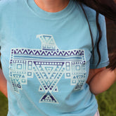 Women - Apparel - Shirts - T-Shirts Blue Aztec Thunderbird Graphic Tee
