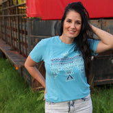 Women - Apparel - Shirts - T-Shirts Blue Aztec Thunderbird Graphic Tee