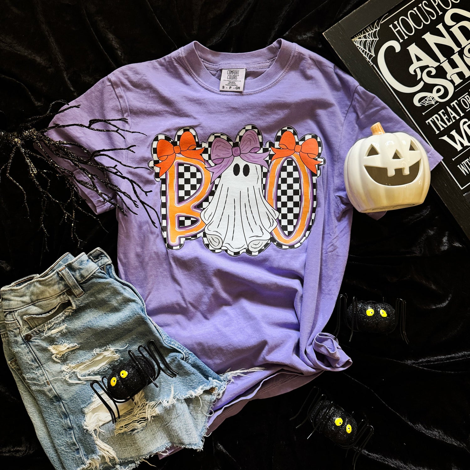 Women - Apparel - Shirts - T-Shirts Boo Checker Ghost Soft Graphic Tee