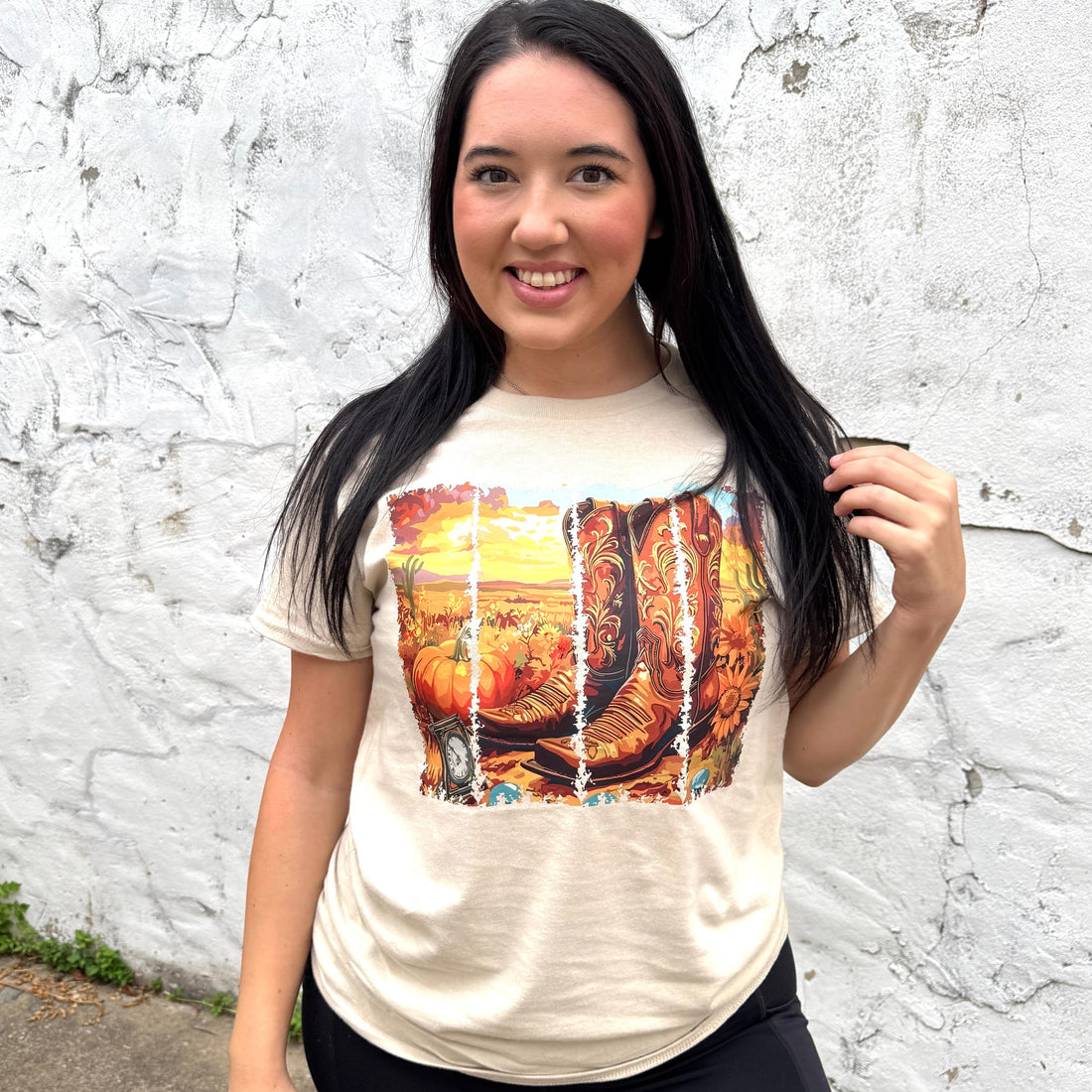 Women - Apparel - Shirts - T-Shirts Boot Fall Sunset Graphic Tee