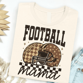 Women - Apparel - Shirts - T-Shirts Brown Checkered Football Mama Graphic Tee