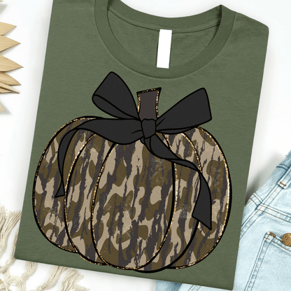Women - Apparel - Shirts - T-Shirts Camo Pumpkin Graphic Tee