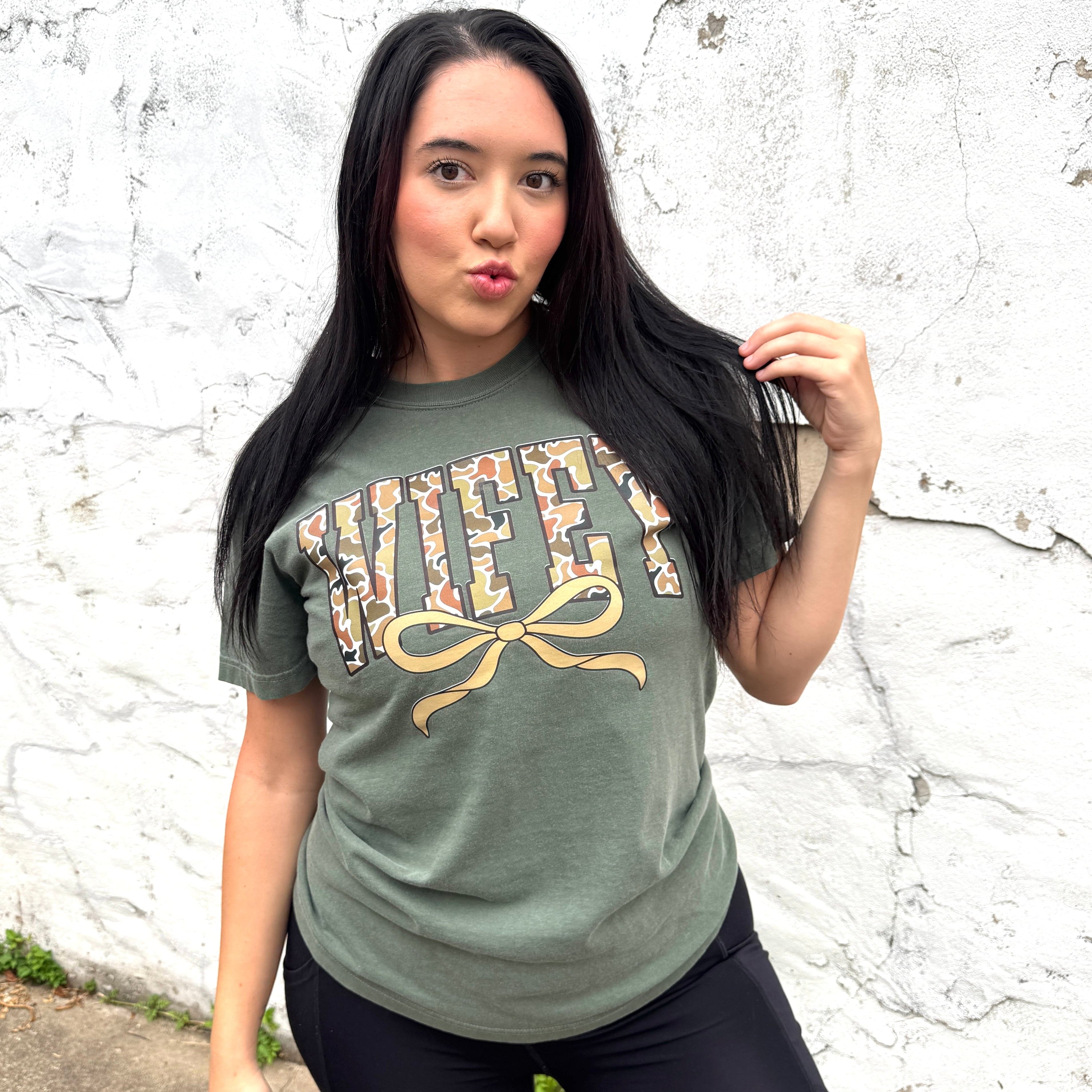 Women - Apparel - Shirts - T-Shirts Camo Wifey Graphic Tee